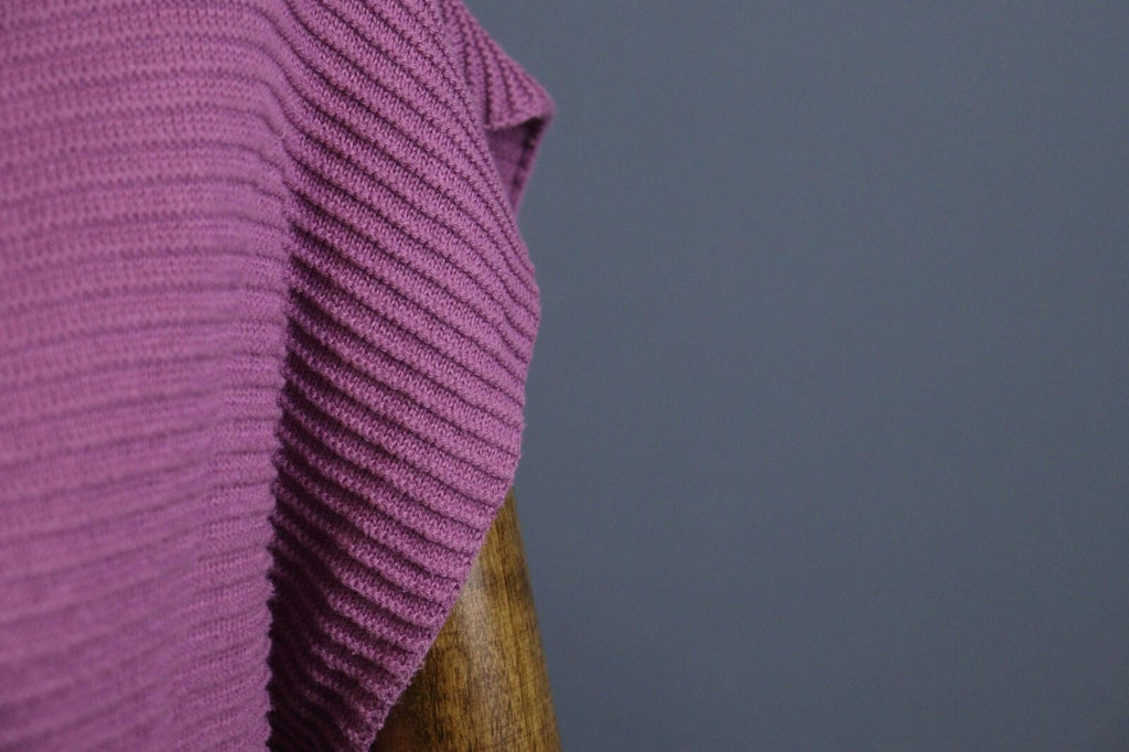 GUDRUN SJODEN Purple Striped Cap Sleeve Stretch Top Blouse – Size M – Used