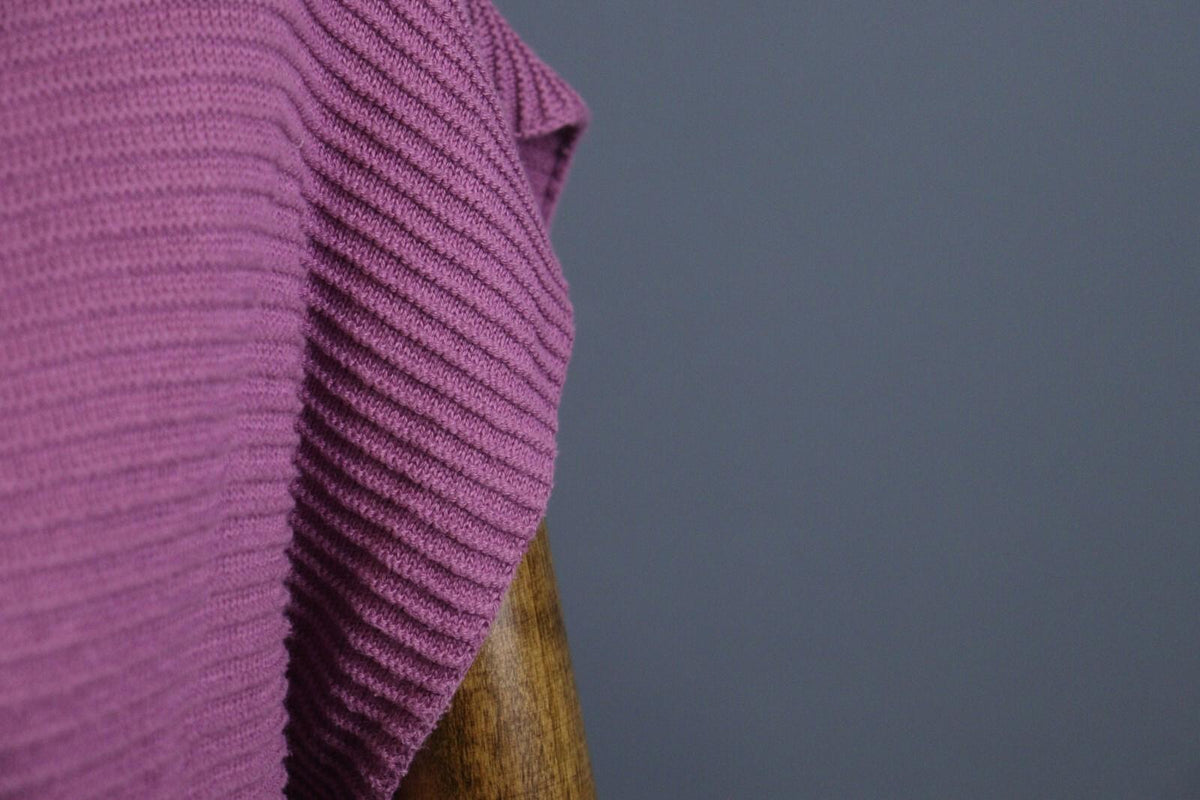 GUDRUN SJODEN Purple Striped Cap Sleeve Stretch Top Blouse – Size M – Used