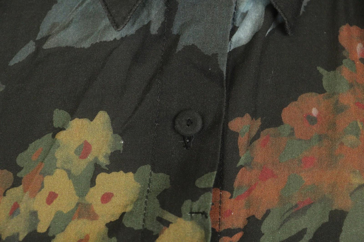 HANNES ROETHER Multi Floral Cotton Long Sleeve Button Front Shirt Dress – Size S