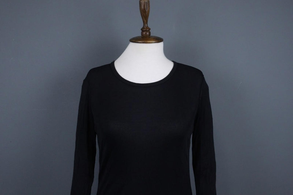 MARITHE+FRANCOIS GIRBAUD Black Viscose Raglan Sleeve Pullover Sweater – Size 38