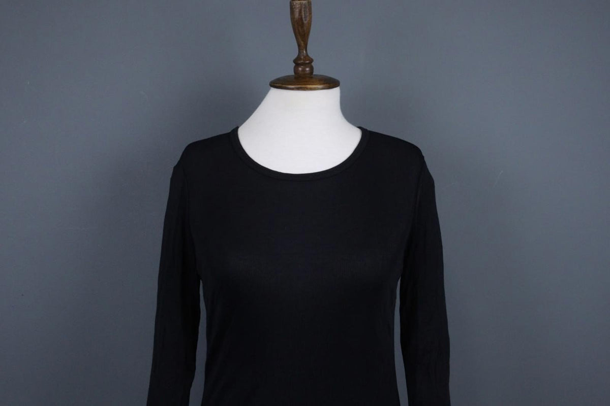 MARITHE+FRANCOIS GIRBAUD Black Viscose Raglan Sleeve Pullover Sweater – Size 38