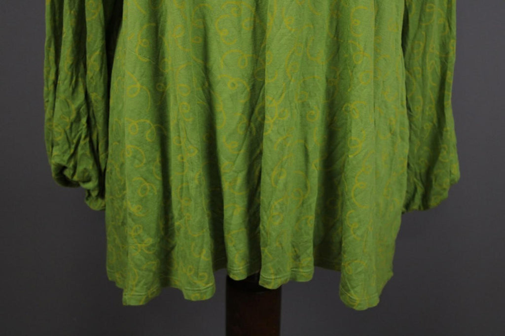 GUDRUN SJODEN Green Printed Round Neck Long Sleeve Pullover Blouse Top – Size XL