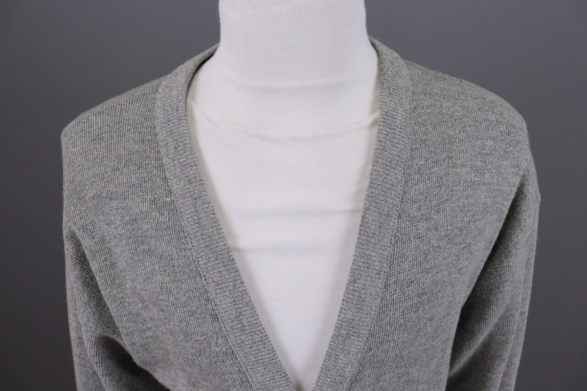 Lacoste Gray Wool Button Down V-Neck Cardigan Sweater – Size 4 / M