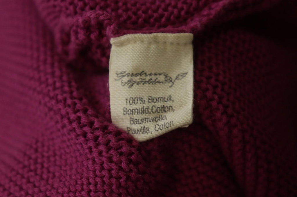 GUDRUN SJODEN Pink Cotton Knitted Round Neck Long Sleeve Cardigan Sweater – Size M