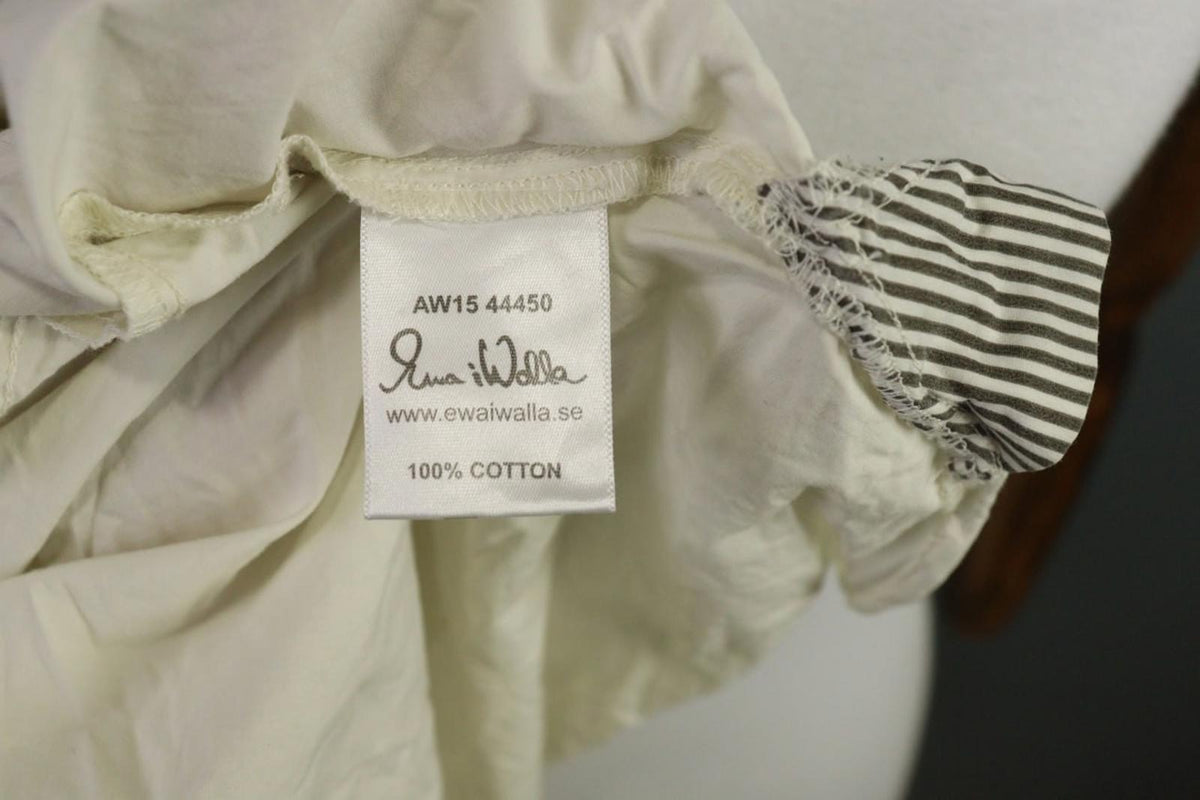 EWA I WALLA Beige 100%Cotton Casual Long Sleeve Button Front Shirt Dress – Size XS