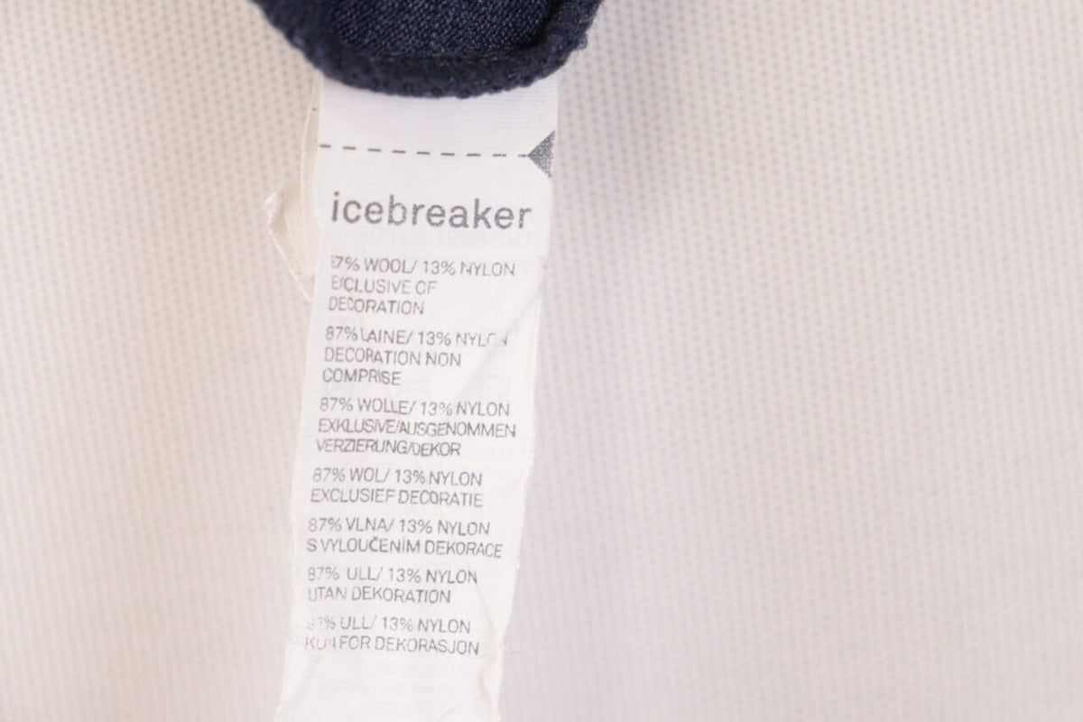 Icebreaker Merino Blue Striped Wool Crew Activewear Baselayer Shirt – Size XL
