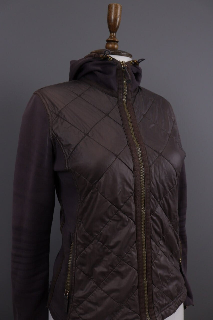 Frauenschuh Brown Puffer Hooded Full Zip Fleece Jacket – Size S