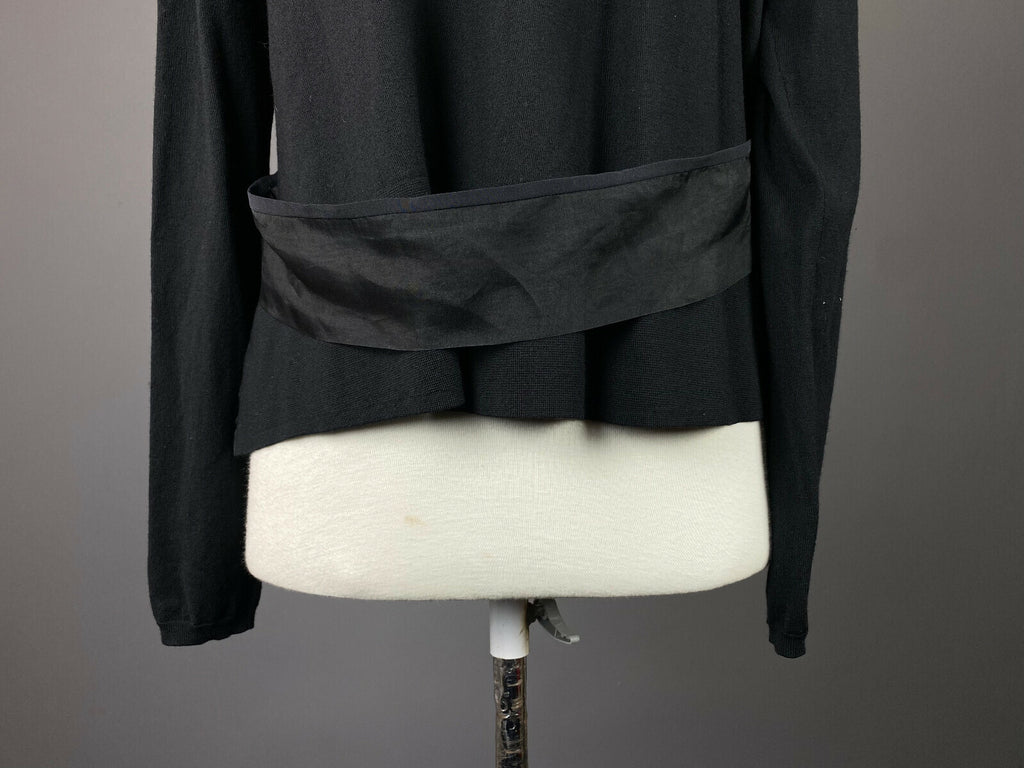 Dorothee Schumacher Black Wool Long Sleeve Belted Sweater – Women's 4
