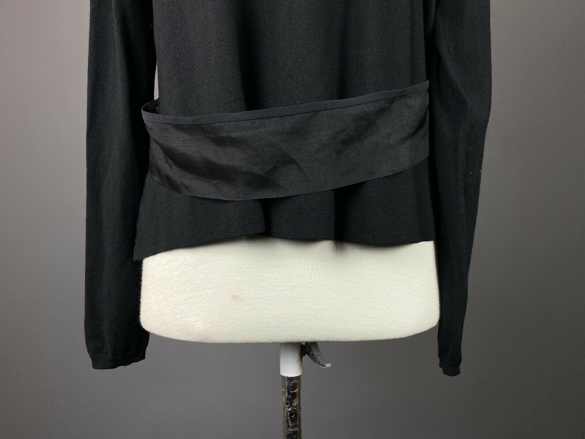 Dorothee Schumacher Black Wool Long Sleeve Belted Sweater – Women's 4