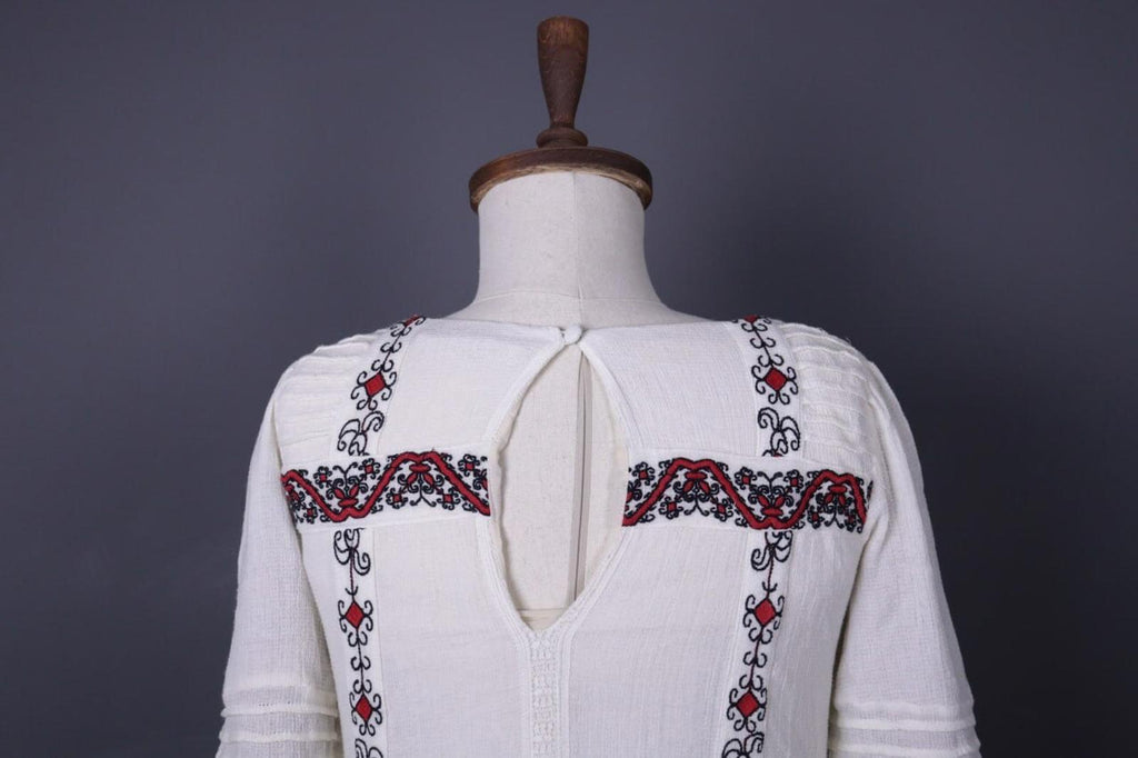 ALICE + OLIVIA White Floral Embroidered Long Sleeve Blouson Midi Dress – Size XS