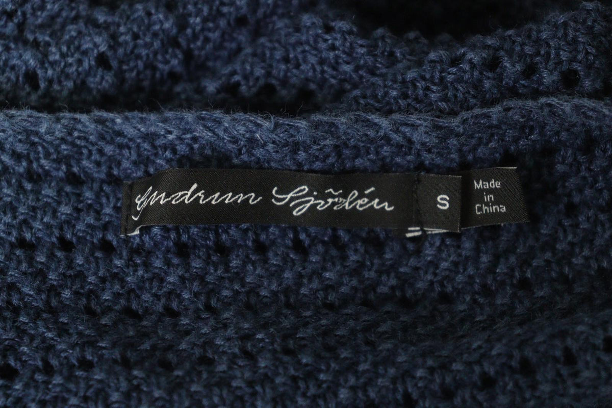Used GUDRUN SJODEN Blue Open Knitted Long Sleeve Button-Front Cardigan Sweater – Size S