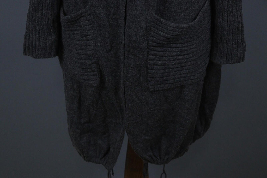 GUDRUN SJODEN Gray Long Sleeve Lagenlook Knit Cardigan Sweater – Size M