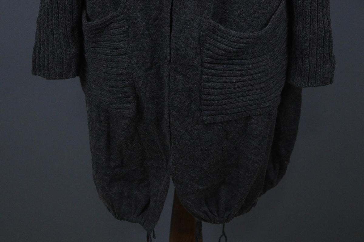 GUDRUN SJODEN Gray Long Sleeve Lagenlook Knit Cardigan Sweater – Size M