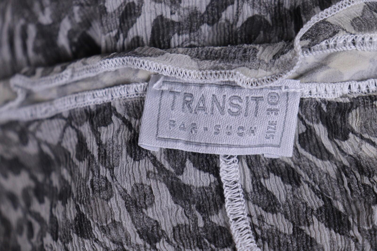 TRANSIT PAR SUCH Gray Silk Abstract Sleeveless Mesh Tank Top – Size M