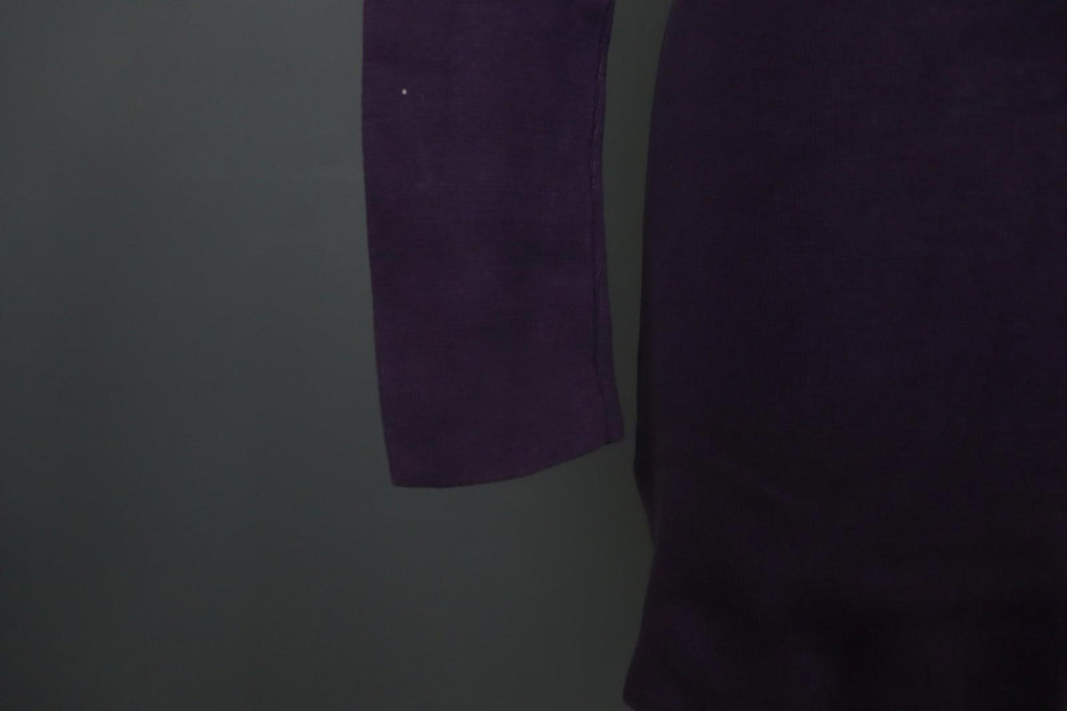 BURBERRY BRIT Purple Cotton Tight Knit Beaded Front Long Sleeve Sweater – Size S