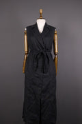 IVKO Sample Printed Linen Blue Printed Belted Wrap Maxi Dress – Size 38