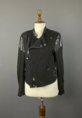 HIGH USE CLAIRE CAMPBELL Black Doubel Breast Biker Motorcycle Jacket – Size US14