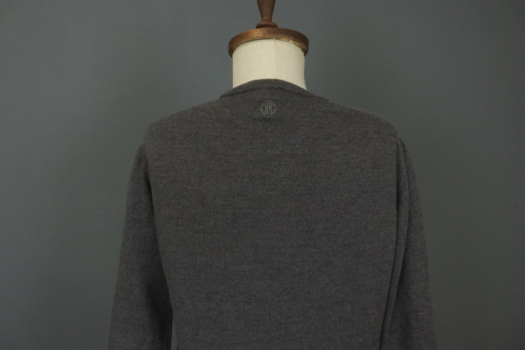 ROBERTO CAVALLI Gray Wool Knitted Raglan Sleeve Crew Neck Pullover Sweater Sz M