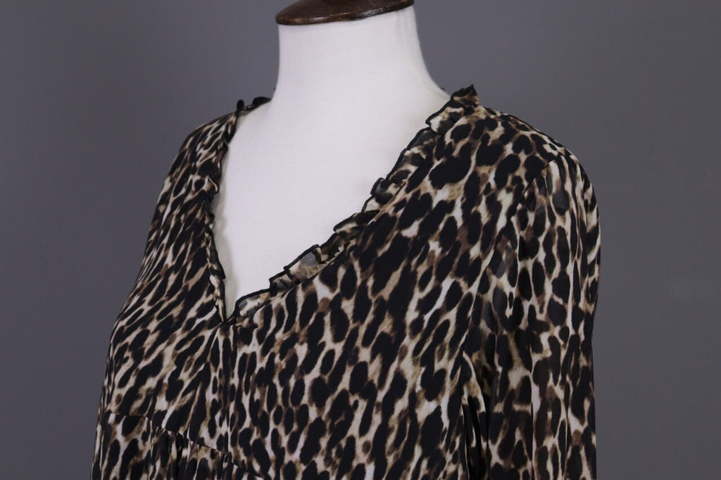Used True Religion Multicolor Animal Printed V-Neck Summer Evening Midi Dress – Size S