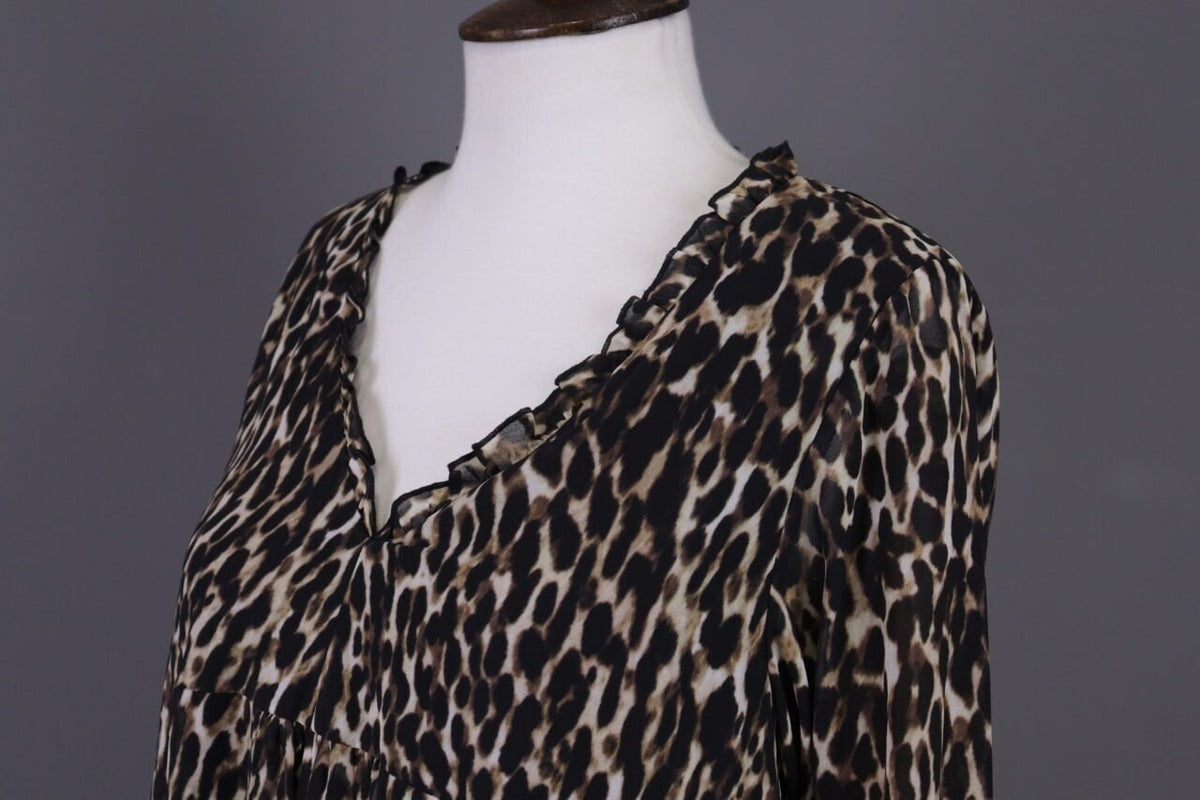 Used True Religion Multicolor Animal Printed V-Neck Summer Evening Midi Dress – Size S