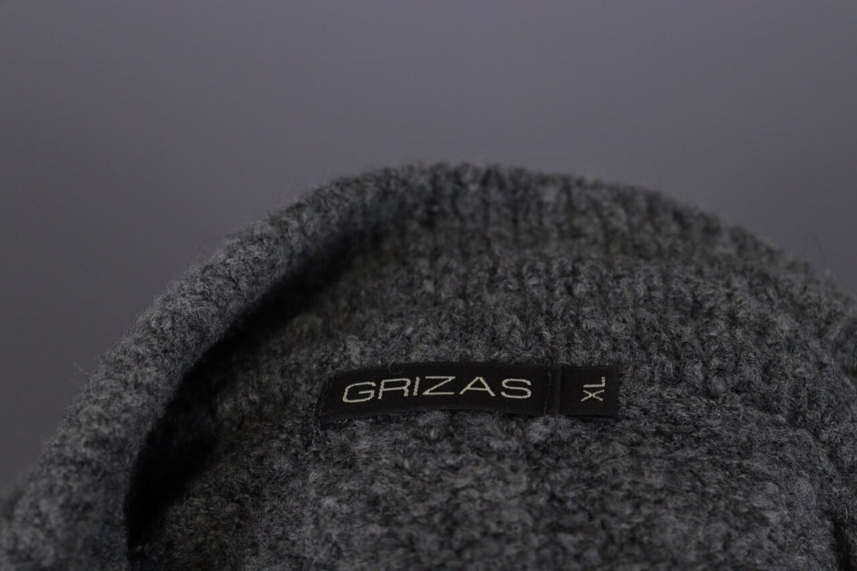 Grizas Gray Wool Lagenlook Textured Knit Cardigan Sweater – Size XL