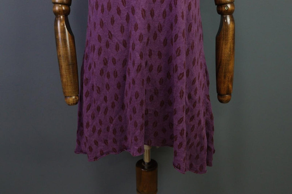 GUDRUN SJODEN Purple 100%Linen Round Neck Short Sleeve Sweater Dress – Size S