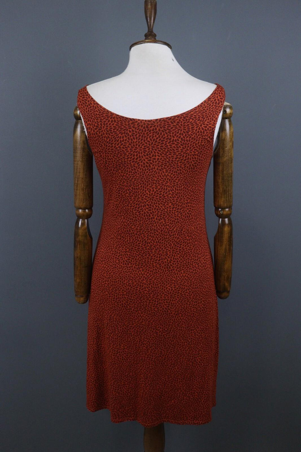 GUDRUN SJODEN Brown Sleeveless Scoop Neck Fit & Flare Dress – Size M