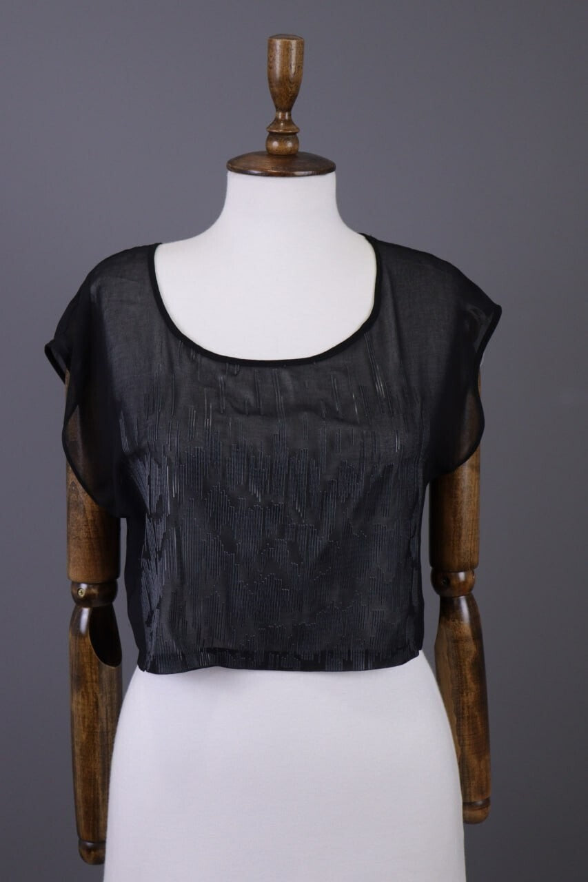 Cop Copine Black Olanko Robe Short Sleeve Summer Mesh Top Shirt – Size 40