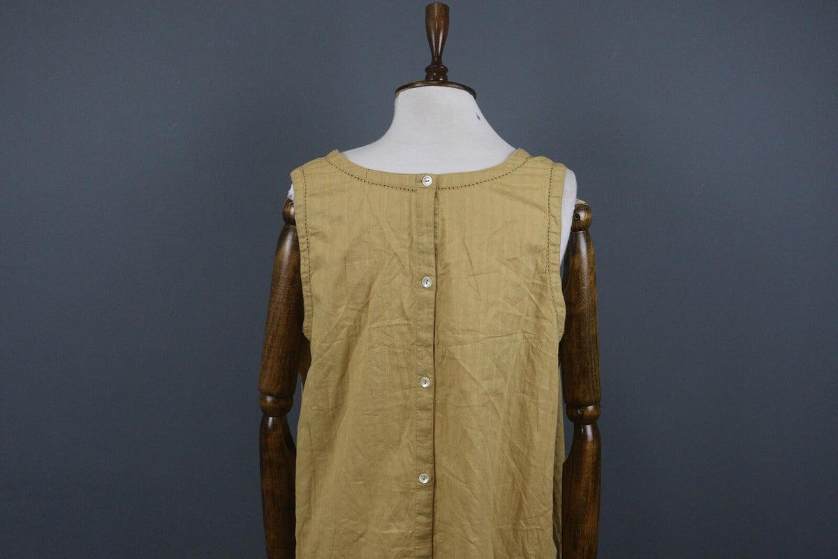 GUDRUN SJODEN Brown Floral Sleeveless A-Line Tunic Dress – Size L