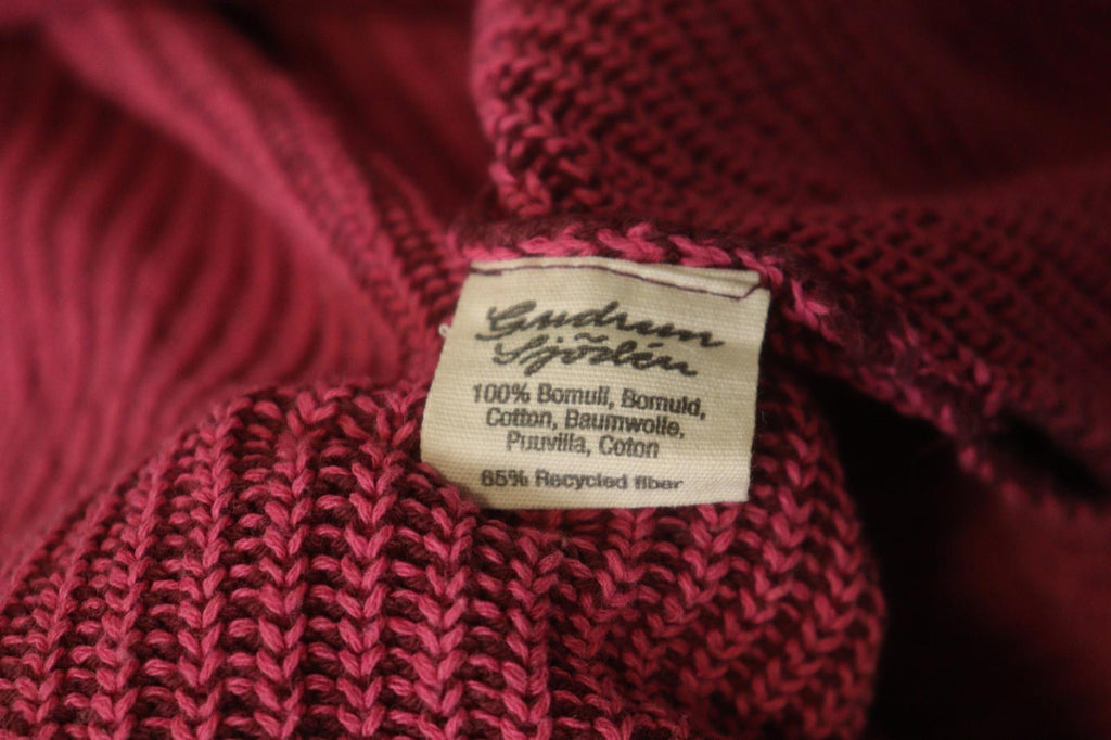 GUDRUN SJODEN Pink 100% Cotton Knit Long Sleeve Round Neck Sweater – Size L/XL