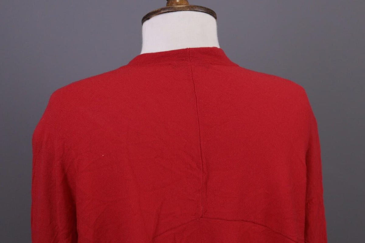 OSKA Red Knit Drape Long Sleeve Button Cardigan Sweater – Size 3