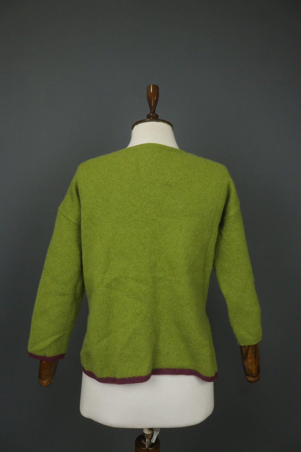 GUDRUN SJODEN Green 100% Wool Tight Knitted Crew Neck Pullover Sweater – Size L