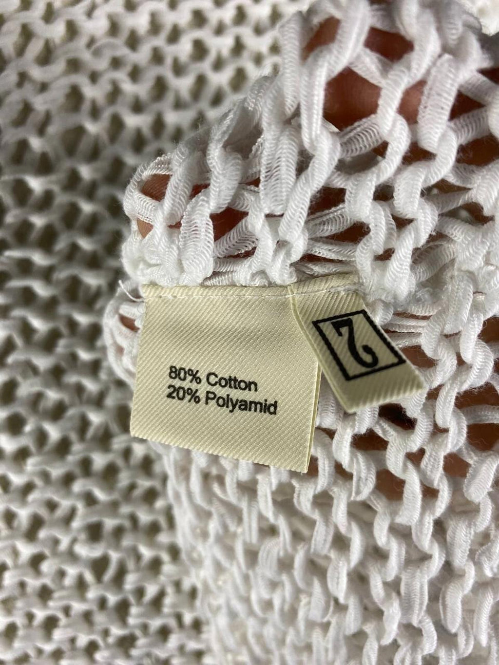 BARBARA SPEER White Lagenlook Crochet Knit Short Sleeve Cardigan Sweater – Size 2