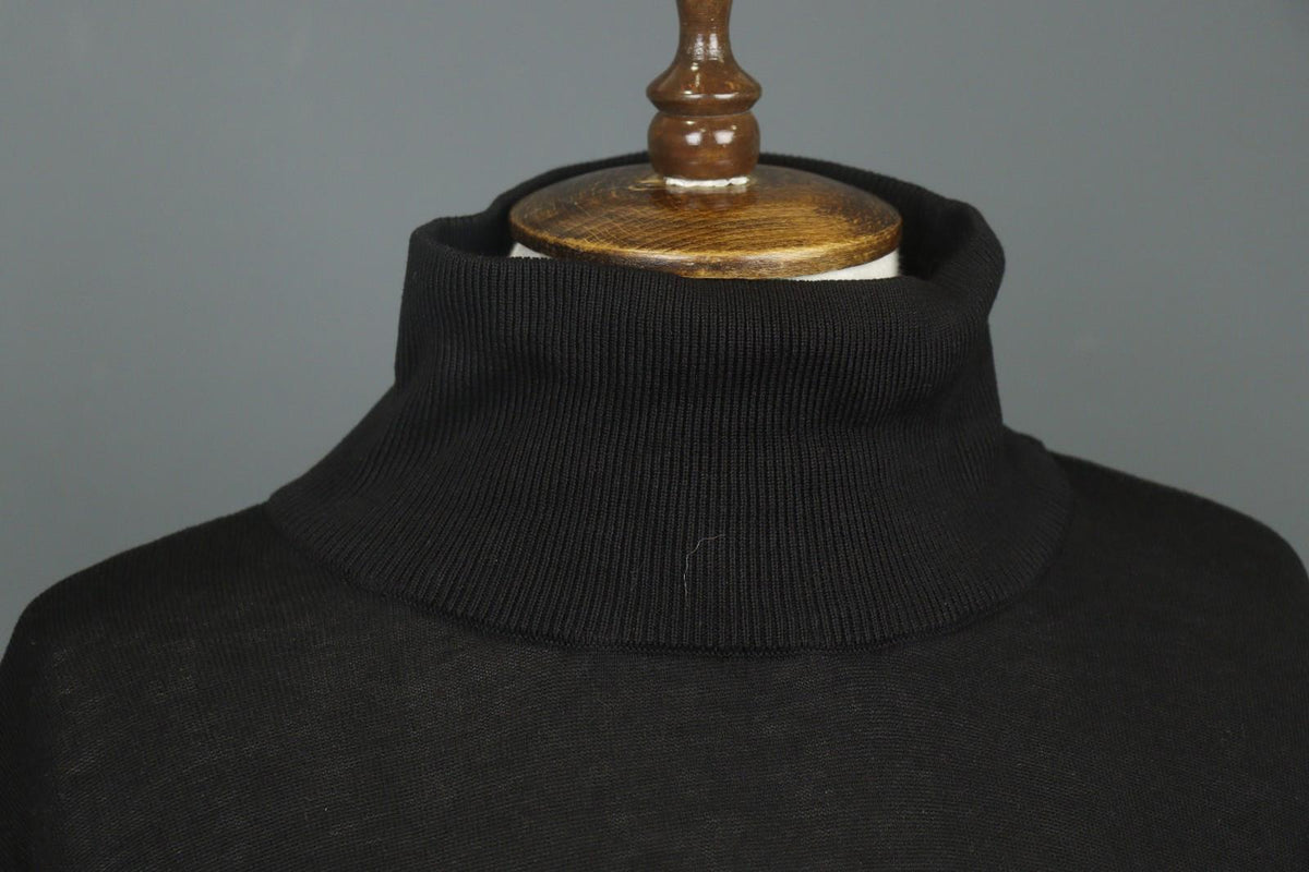 RUNDHOLZ Black 100& Cotton Long Sleeve Mock Neck Pullover Tunic Top – Size L
