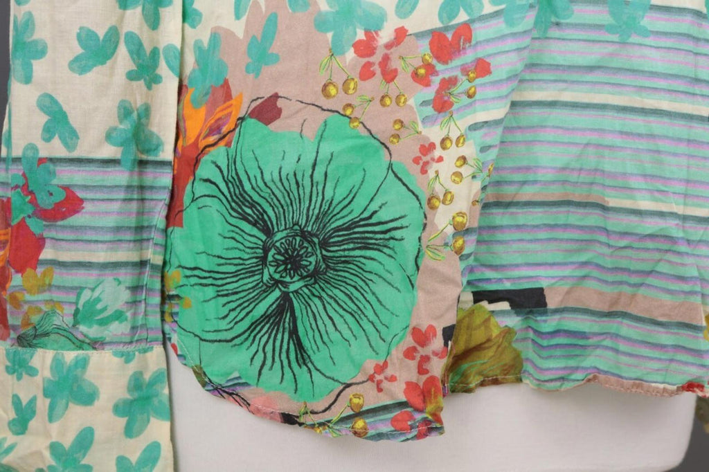 IVKO Green Floral Henley Lightweight Summer Blouse Shirt – Size 36