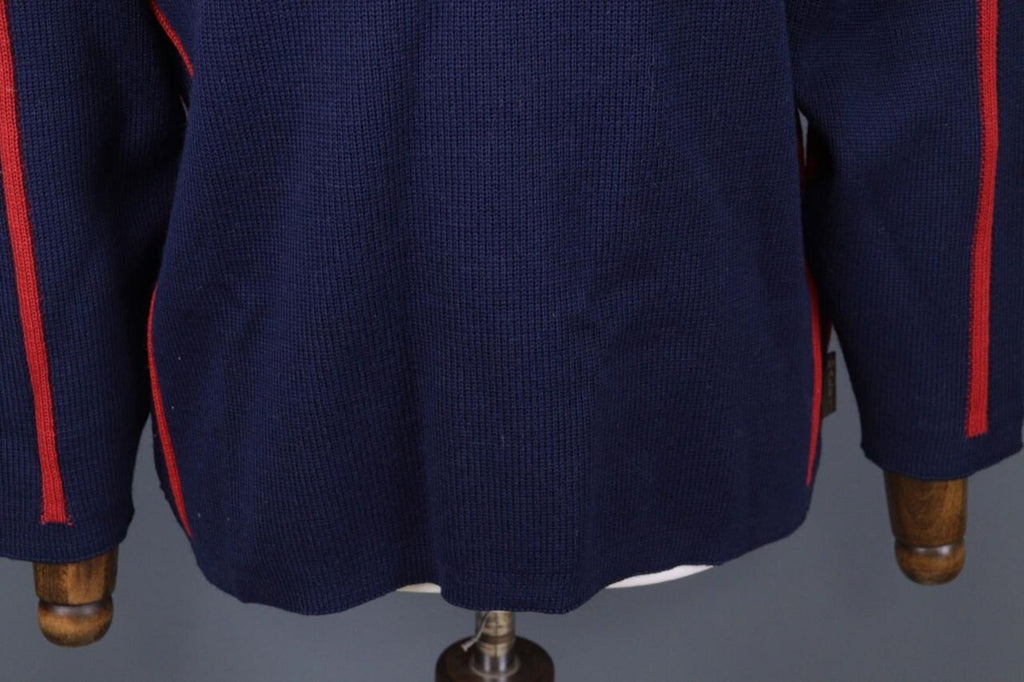 DALE OF NORWAY Blue / Red Colorblock Wool Knit Ski Sweater – Size S