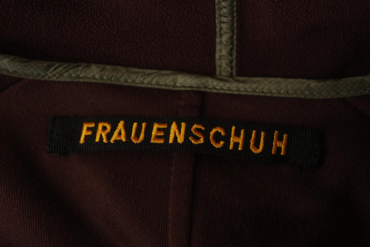 FRAUENSCHUH Burgundy V-Neck Long Sleeve Zip Pockets Button Front Fleece Jacket