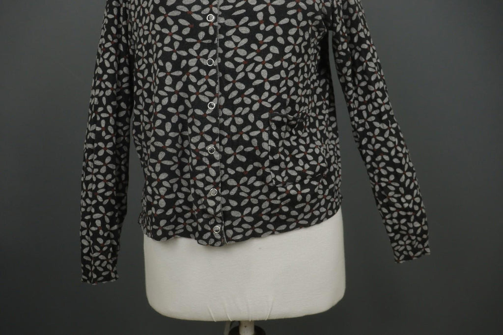 GUDRUN SJODEN Multi Floral Modal Long Sleeve Round Neck Button Front Top – Size M