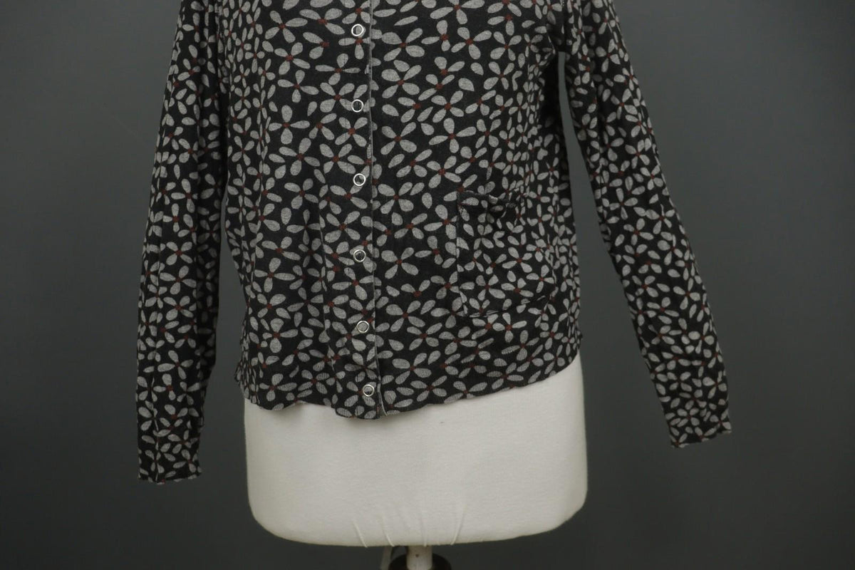 GUDRUN SJODEN Multi Floral Modal Long Sleeve Round Neck Button Front Top – Size M