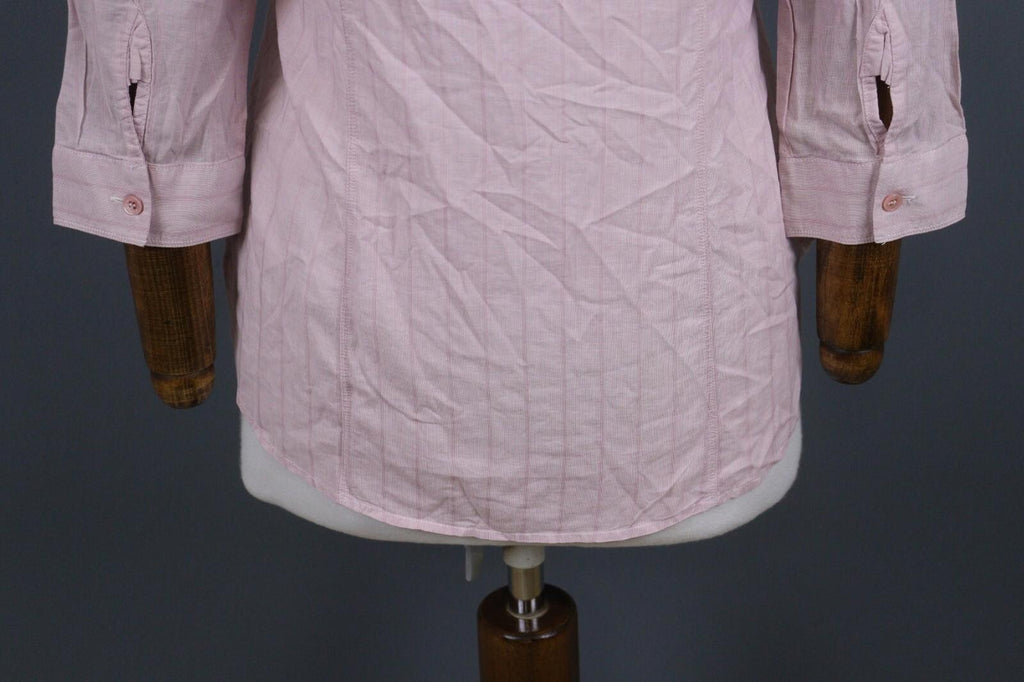 BURBERRY BRIT Pink Lightweight 3/4 Sleeve Stretch Button Down Shirt – Size XS