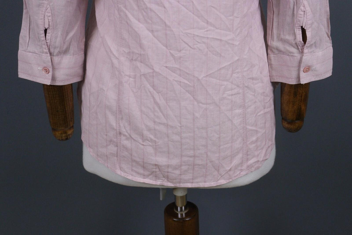BURBERRY BRIT Pink Lightweight 3/4 Sleeve Stretch Button Down Shirt – Size XS