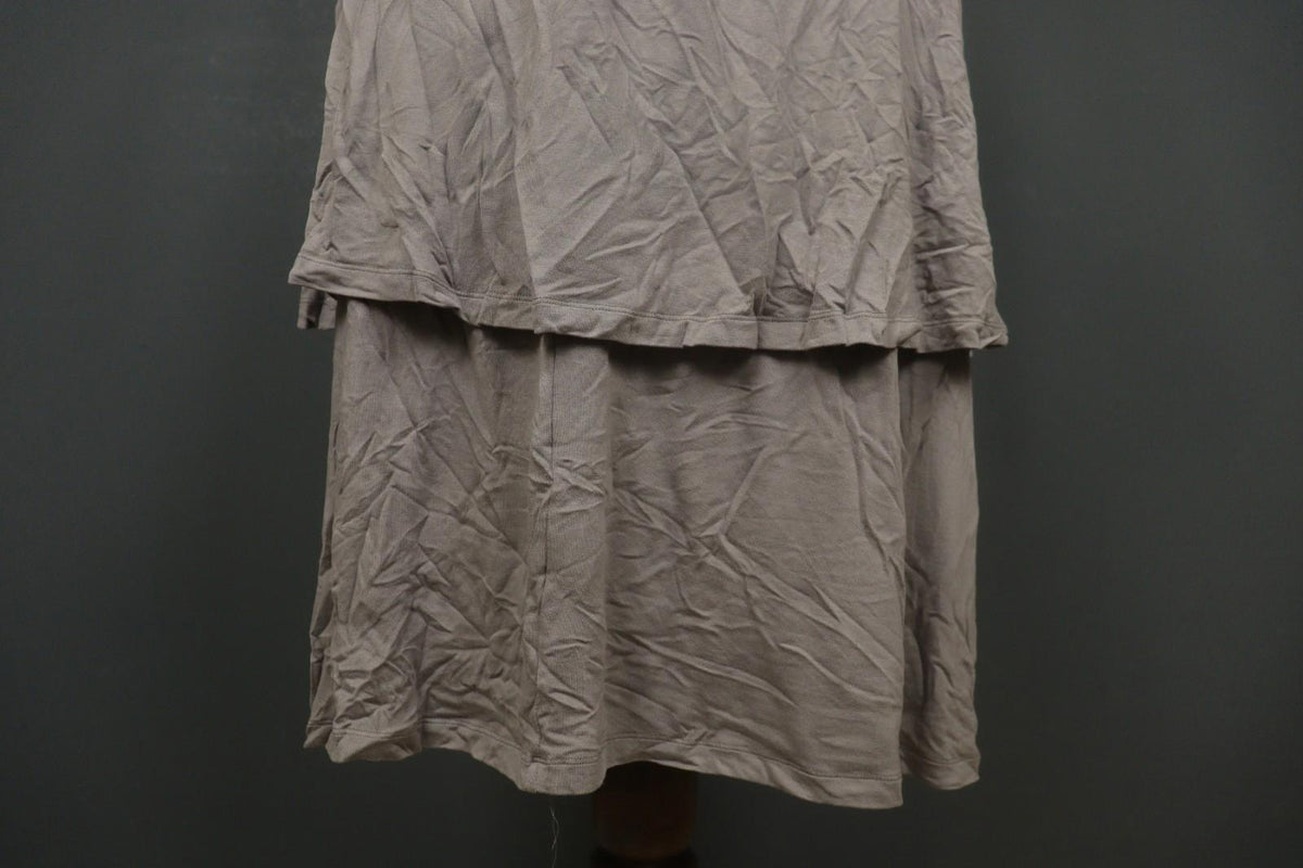 GUDRUN SJODEN Gray Viscose Blend Scoop Neck Shoulder Tie Babydoll Dress – Size M