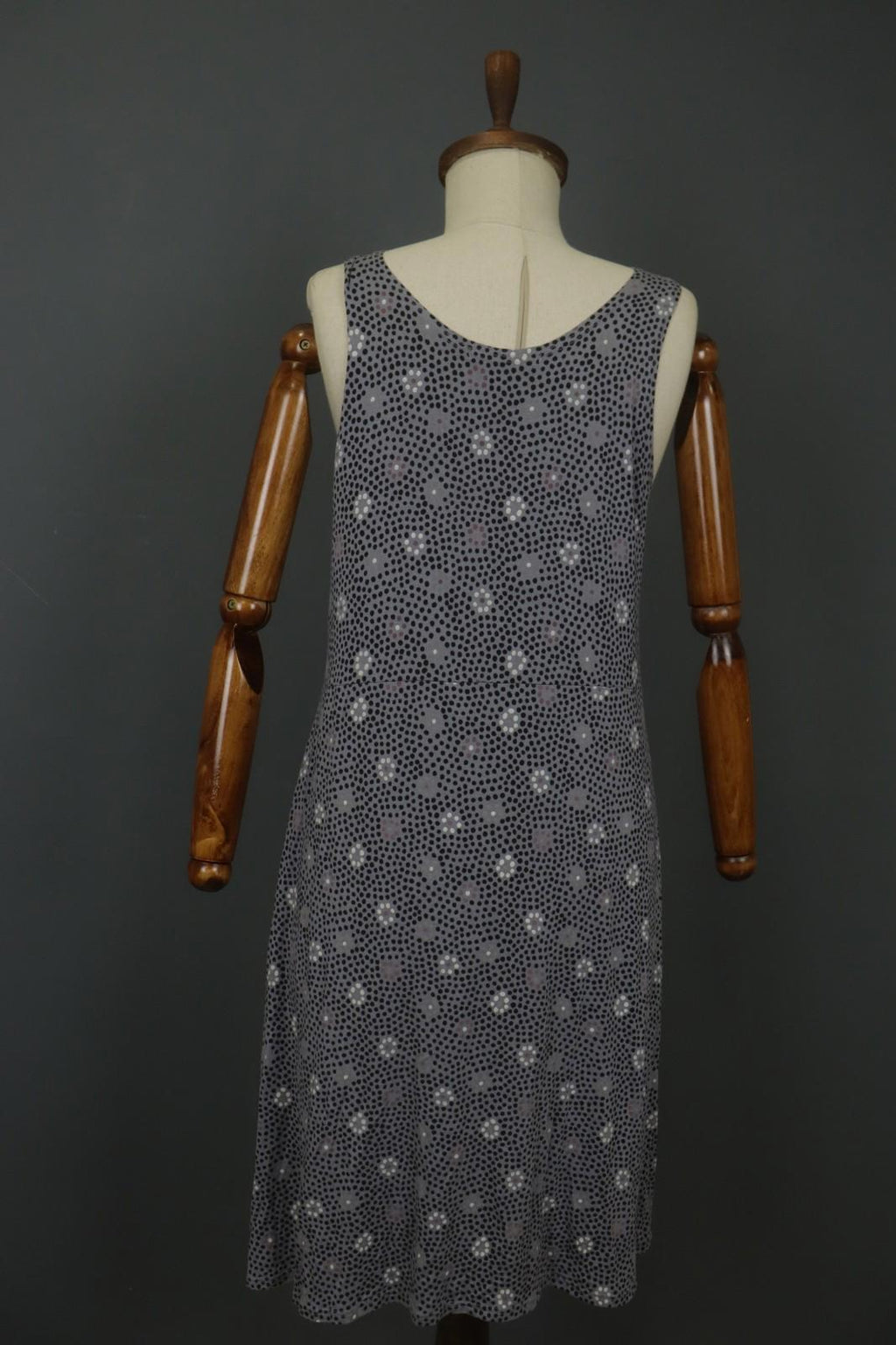 GUDRUN SJODEN Gray Modal Floral Scoop Neck Wide Strap Pullover Tank Dress – Size L