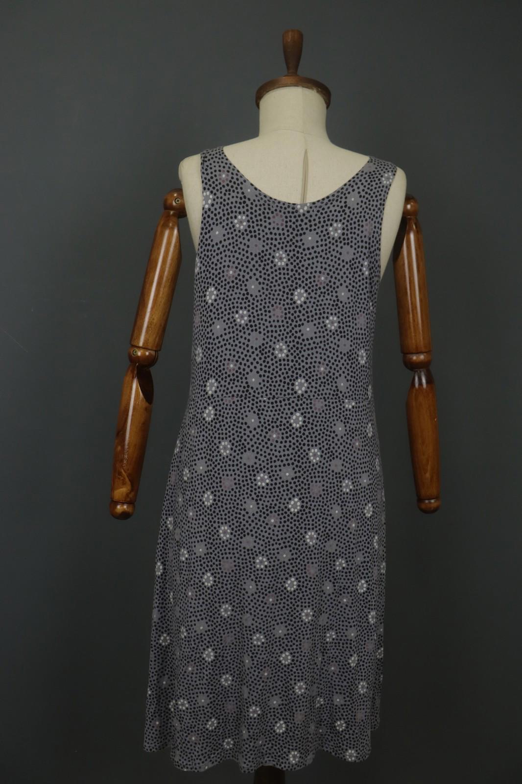 GUDRUN SJODEN Gray Modal Floral Scoop Neck Wide Strap Pullover Tank Dress – Size L