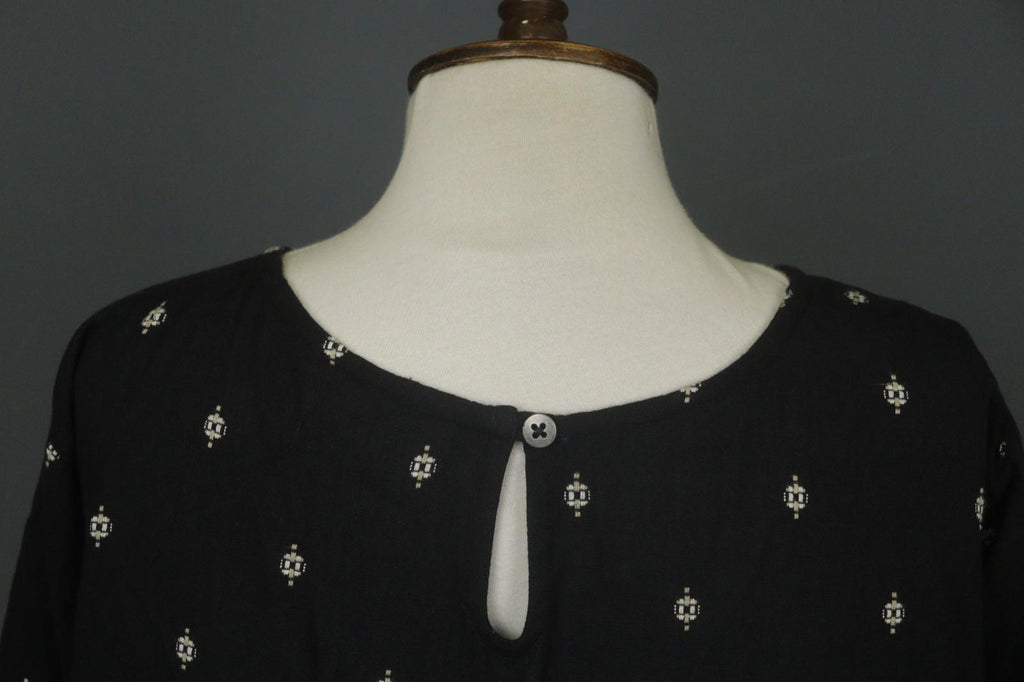 GUDRUN SJODEN Black 100% Organic Cotton Long Sleeve Sheath Dress – Size M/L