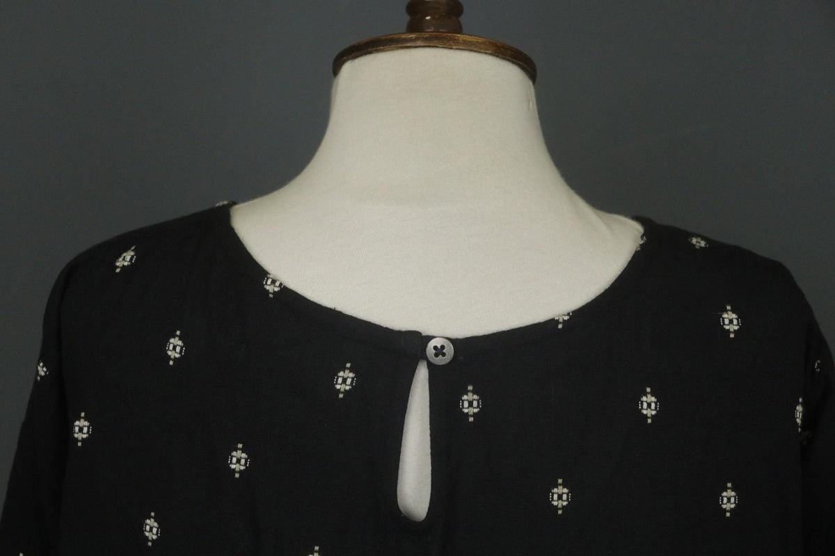 GUDRUN SJODEN Black 100% Organic Cotton Long Sleeve Sheath Dress – Size M/L