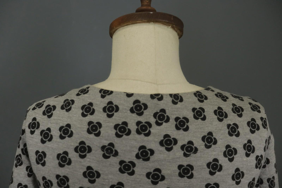 GUDRUN SJODEN Gray & Black Floral Modal Long Sleeve Crew Neck Blouse Top – Size S