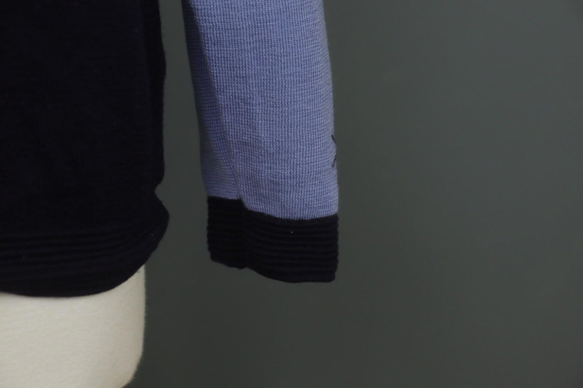 DALE OF NORWAY Navy Tight Knit Long Sleeve Mock Neck Quarter Zip Sweater – Size M