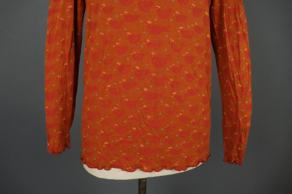 GUDRUN SJODEN Multi Long Sleeve Square Neck Stretch Pullover Blouse Top – Size L