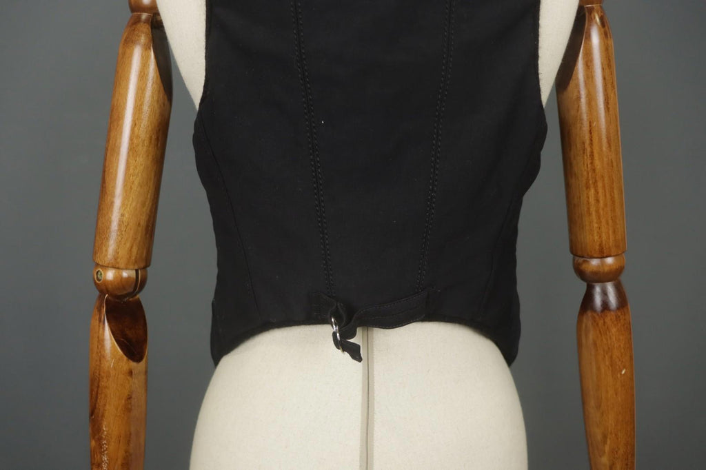 HIGH USE Black Cotton Sleeveless V-Neck Zipper Pockets Button Front Vest – Size 44